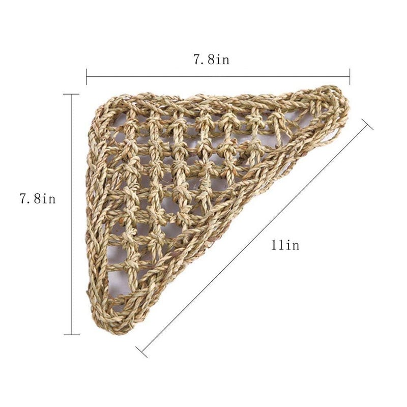 kathson Bearded Dragon Hammock, Bearded Dragon Accessories, Natural Seagrass Reptile Hammock, Reptile Lounger Habitat Decor for Chameleons, Lizards, Geckos, and Snakesï¼ˆ11 x 7.8 x 7.8 inches, 2 PCSï¼‰ - Image 3